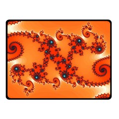 Fractal Rendering Spiral Curve Orange Double Sided Fleece Blanket (small)  by Pakrebo