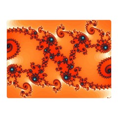 Fractal Rendering Spiral Curve Orange Double Sided Flano Blanket (mini)  by Pakrebo