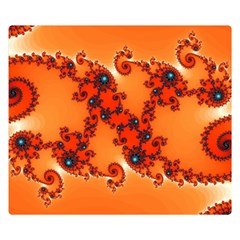 Fractal Rendering Spiral Curve Orange Double Sided Flano Blanket (small)  by Pakrebo