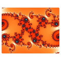 Fractal Rendering Spiral Curve Orange Double Sided Flano Blanket (medium)  by Pakrebo