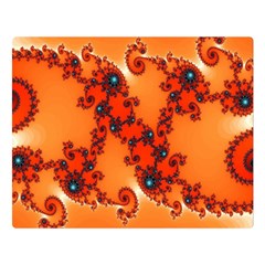 Fractal Rendering Spiral Curve Orange Double Sided Flano Blanket (large)  by Pakrebo