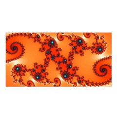 Fractal Rendering Spiral Curve Orange Satin Shawl by Pakrebo