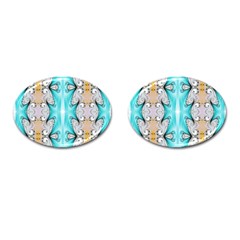 Seamless Wallpaper Pattern Symmetry Art Cufflinks (oval) by Pakrebo