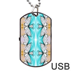 Seamless Wallpaper Pattern Symmetry Art Dog Tag Usb Flash (one Side) by Pakrebo