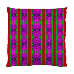 Love For The Fantasy Flowers With Happy Purple And Golden Joy Standard Cushion Case (one Side) by pepitasart