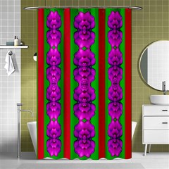 Love For The Fantasy Flowers With Happy Purple And Golden Joy Shower Curtain 48  X 72  (small)  by pepitasart