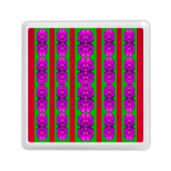 Love For The Fantasy Flowers With Happy Purple And Golden Joy Memory Card Reader (square) by pepitasart