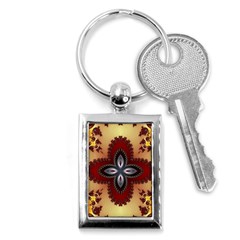 Kaleidoscope Fractal Pattern Key Chain (rectangle) by Pakrebo