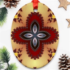 Kaleidoscope Fractal Pattern Oval Ornament (two Sides) by Pakrebo