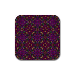 Triangle Pattern Kaleidoscope Color Rubber Square Coaster (4 Pack)  by Pakrebo