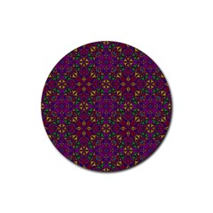 Triangle Pattern Kaleidoscope Color Rubber Coaster (round)  by Pakrebo