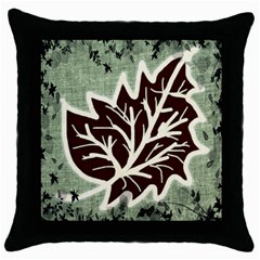 Drawing Autumn Leaves Season Throw Pillow Case (black) by Pakrebo