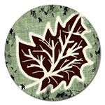 Drawing Autumn Leaves Season Magnet 5  (Round) Front