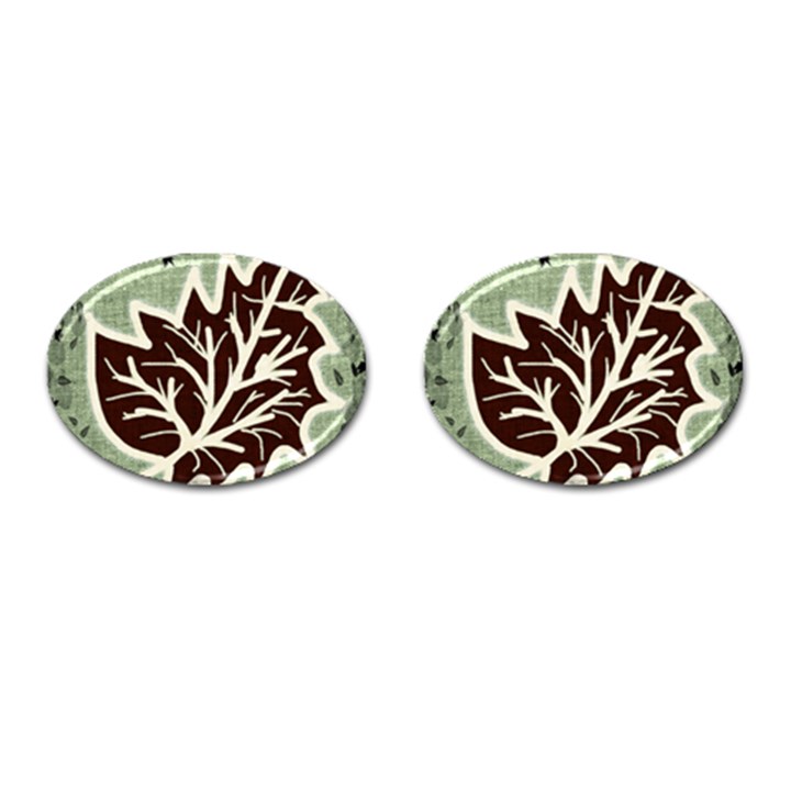 Drawing Autumn Leaves Season Cufflinks (Oval)