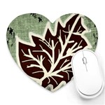 Drawing Autumn Leaves Season Heart Mousepads Front