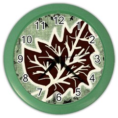 Drawing Autumn Leaves Season Color Wall Clock by Pakrebo