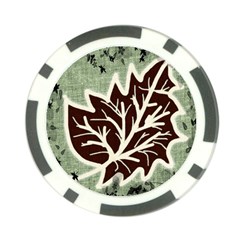 Drawing Autumn Leaves Season Poker Chip Card Guard by Pakrebo