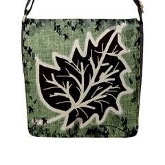 Drawing Autumn Leaves Season Flap Closure Messenger Bag (l) by Pakrebo