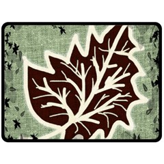 Drawing Autumn Leaves Season Double Sided Fleece Blanket (large) 