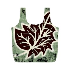 Drawing Autumn Leaves Season Full Print Recycle Bag (m) by Pakrebo