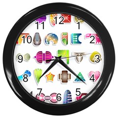 Shapes Abstract Set Pack Wall Clock (black) by Pakrebo