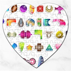 Shapes Abstract Set Pack Jigsaw Puzzle (heart) by Pakrebo