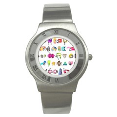 Shapes Abstract Set Pack Stainless Steel Watch by Pakrebo