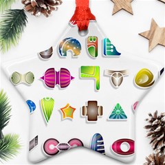 Shapes Abstract Set Pack Star Ornament (two Sides) by Pakrebo