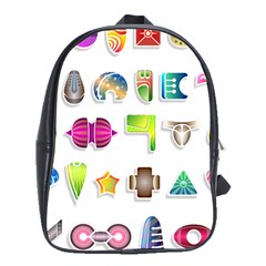 Shapes Abstract Set Pack School Bag (xl) by Pakrebo