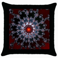 Fractal Rendering Spiral Helix Throw Pillow Case (black) by Pakrebo