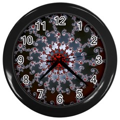 Fractal Rendering Spiral Helix Wall Clock (black) by Pakrebo