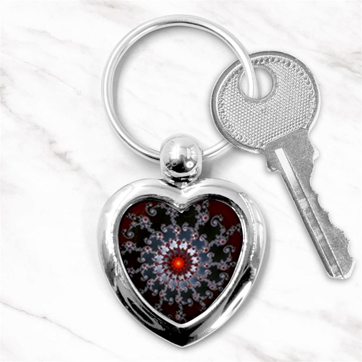 Fractal Rendering Spiral Helix Key Chain (Heart)