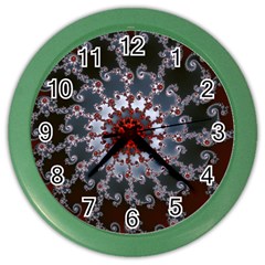 Fractal Rendering Spiral Helix Color Wall Clock by Pakrebo