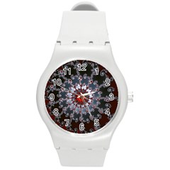 Fractal Rendering Spiral Helix Round Plastic Sport Watch (m) by Pakrebo