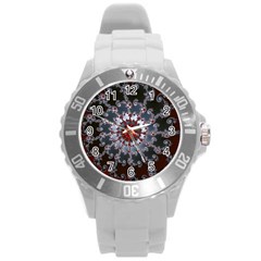 Fractal Rendering Spiral Helix Round Plastic Sport Watch (l) by Pakrebo