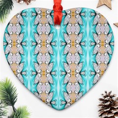 Seamless Wallpaper Pattern Ornament Heart Ornament (two Sides) by Pakrebo