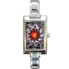 Fractal Spiral Rendering Curve Rectangle Italian Charm Watch by Pakrebo