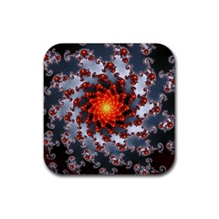 Fractal Spiral Rendering Curve Rubber Coaster (square)  by Pakrebo