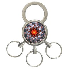 Fractal Spiral Rendering Curve 3-ring Key Chain