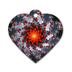 Fractal Spiral Rendering Curve Dog Tag Heart (two Sides) by Pakrebo