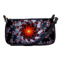 Fractal Spiral Rendering Curve Shoulder Clutch Bag by Pakrebo