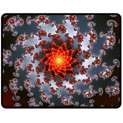 Fractal Spiral Rendering Curve Fleece Blanket (medium)  by Pakrebo