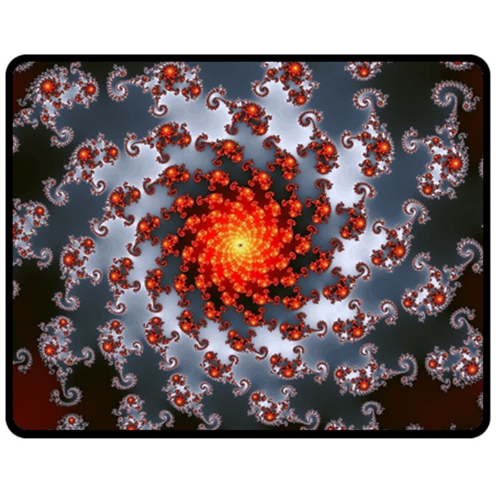 Fractal Spiral Rendering Curve Fleece Blanket (Medium) 