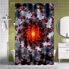 Fractal Spiral Rendering Curve Shower Curtain 48  X 72  (small)  by Pakrebo