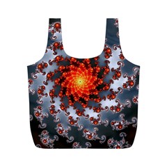 Fractal Spiral Rendering Curve Full Print Recycle Bag (m) by Pakrebo