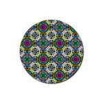 Seamless Pattern Decoration Rubber Round Coaster (4 pack)  Front