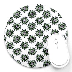 Graphic Pattern Flowers Round Mousepads by Pakrebo