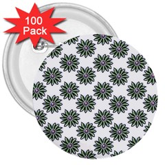 Graphic Pattern Flowers 3  Buttons (100 Pack)  by Pakrebo