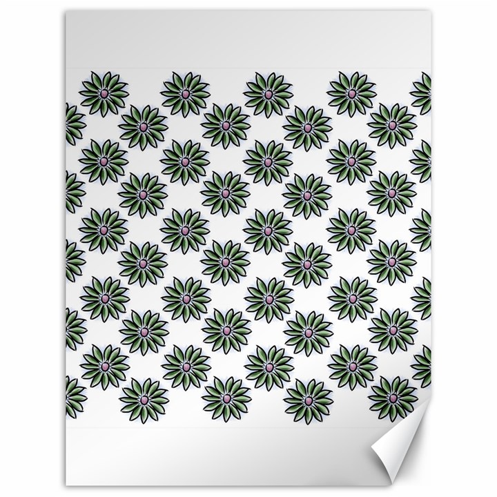 Graphic Pattern Flowers Canvas 12  x 16 