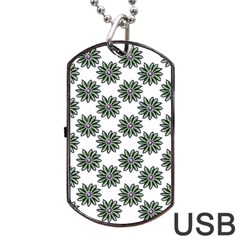 Graphic Pattern Flowers Dog Tag Usb Flash (one Side) by Pakrebo